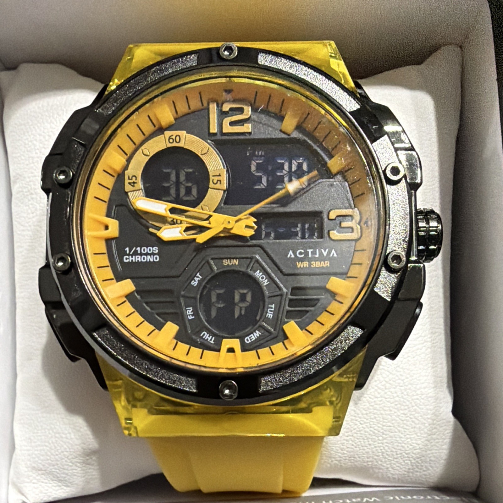 Activa Virtux X Invicta Digital Men’s Watch – 51mm. Yellow (ACW8118-001)