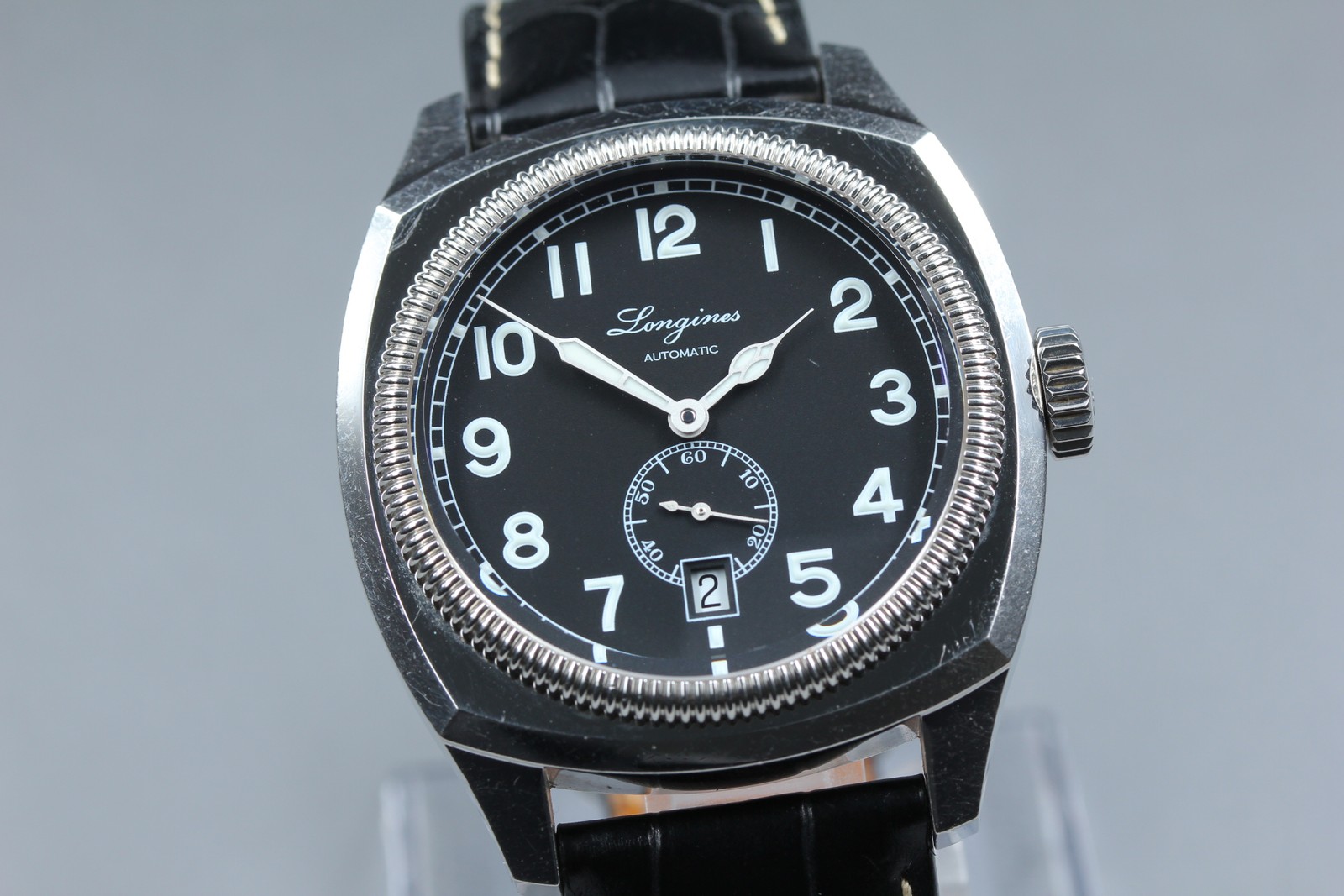 Rare *Near MINT Box* Longines L2.794.4 Heritage 1935 Black Automatic Mens Watch