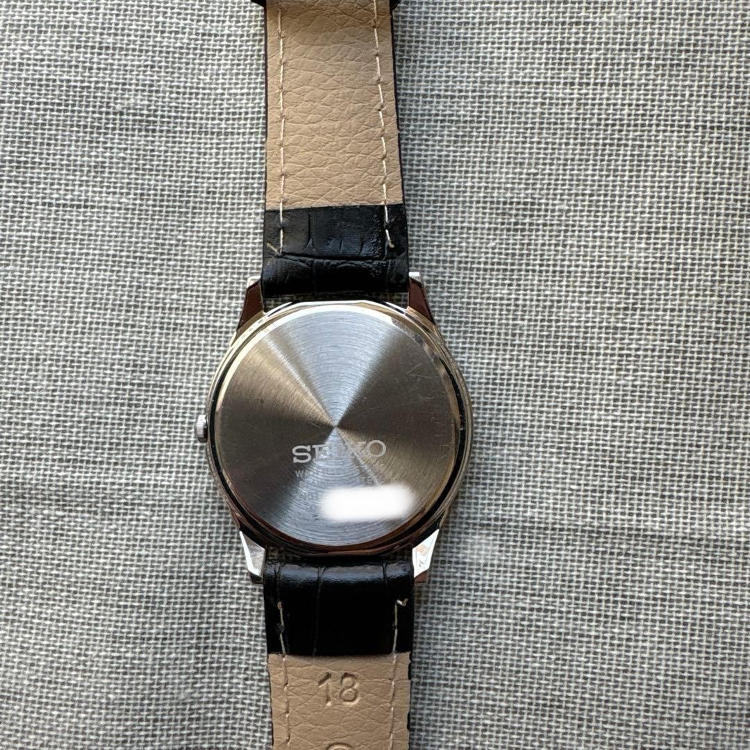 SEIKO 7N01-7141 Watch Men’s Quartz Ivory Dial Black Band