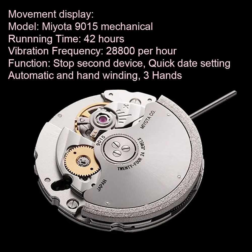 VVS 8.15ct Moissanite Iced Out Men Watch 9015 Automatic Mechanical Movement