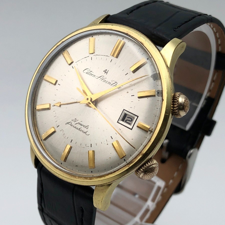 Vintage 1964 Citizen Alarm 4H Four-hand C.G.P. 21 Jewel Hand-winding Japan #2238