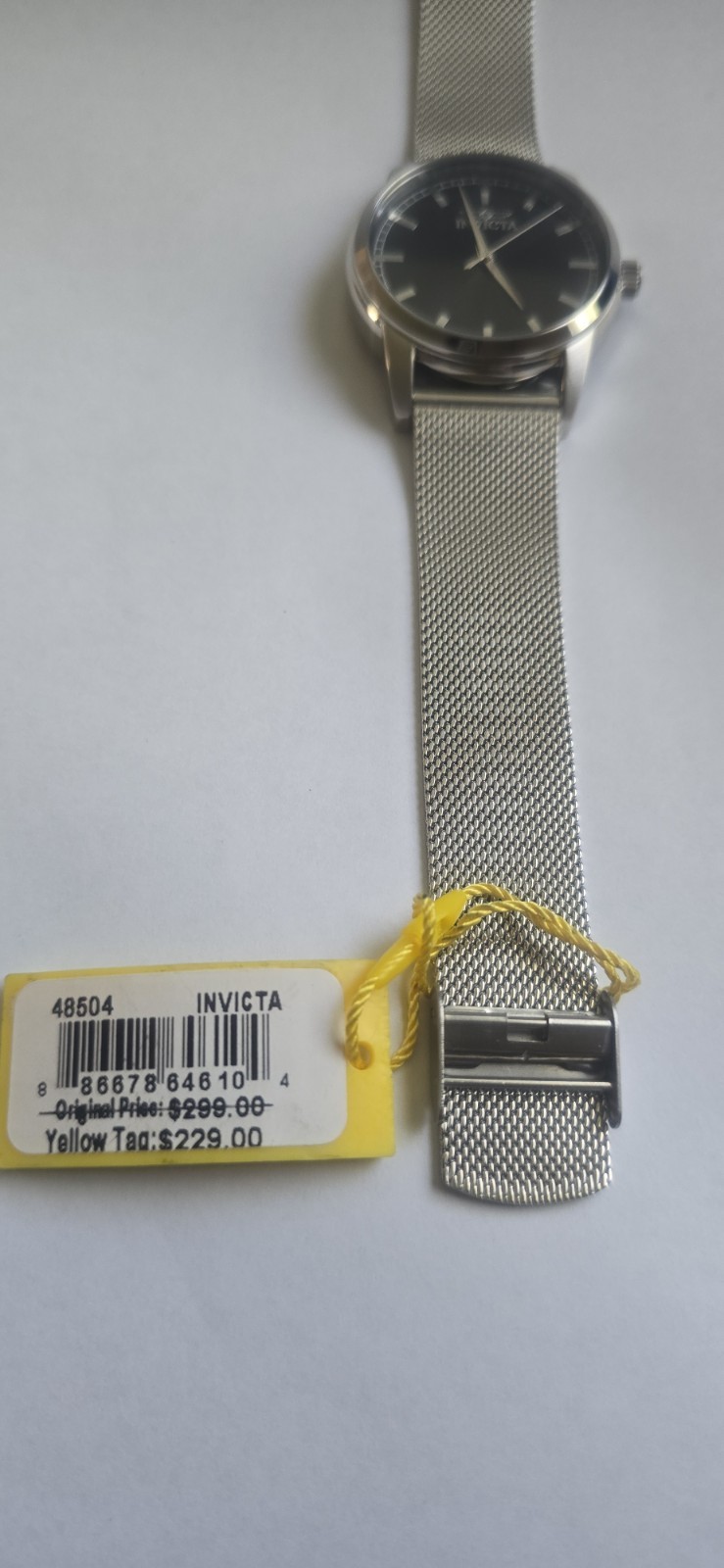 Invicta Celestial 48504 Men’s Watch 43mm Black Dial Stainless Steel Mesh NIB