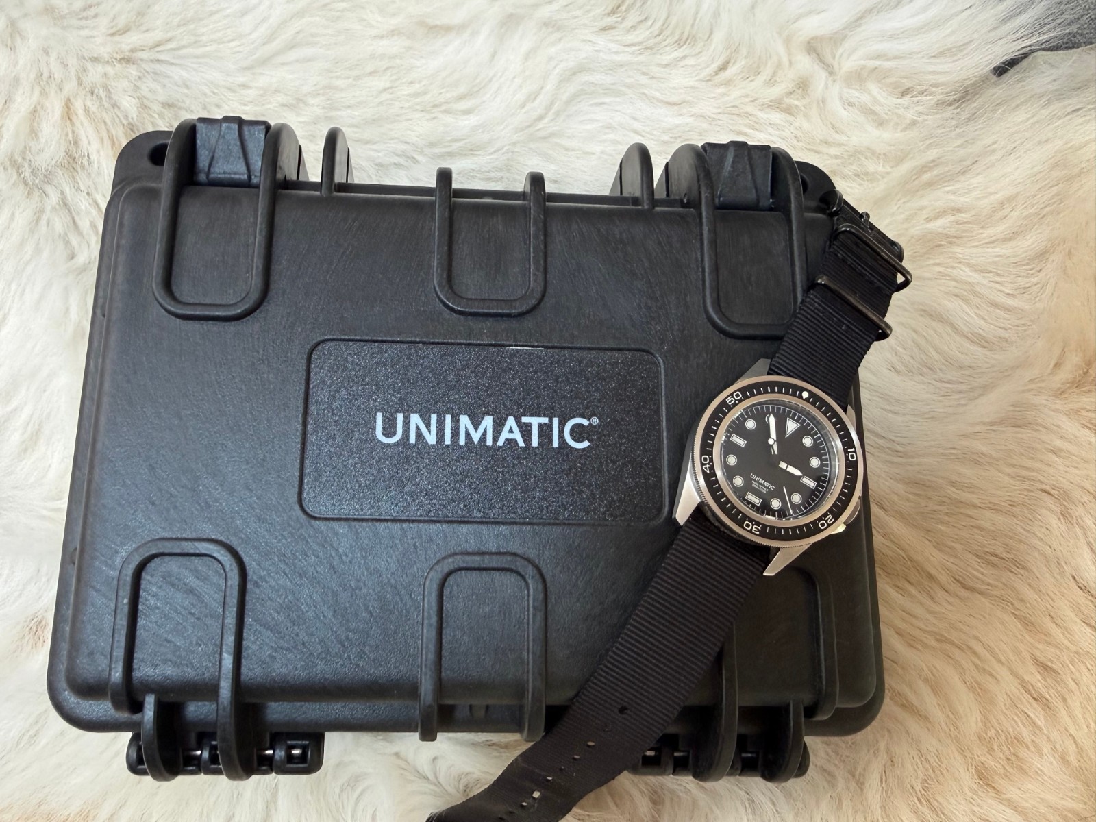 RARE UNIMATIC ProDiver Modello Uno U1-PD3-B Automatic NATO Strap Watch, 41.5mm