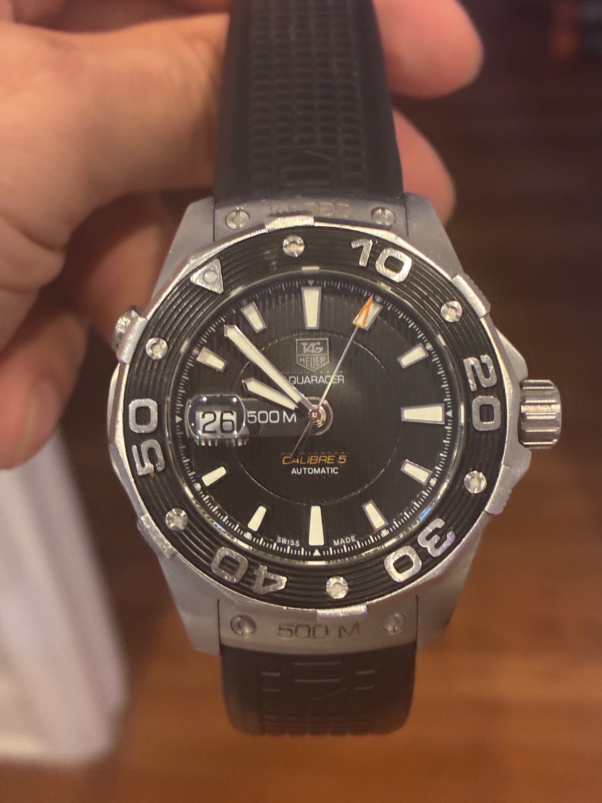Tag Heuer Aquaracer 500M Calibre 5 43 Stainless Steel / Black / Rubber WAJ2110