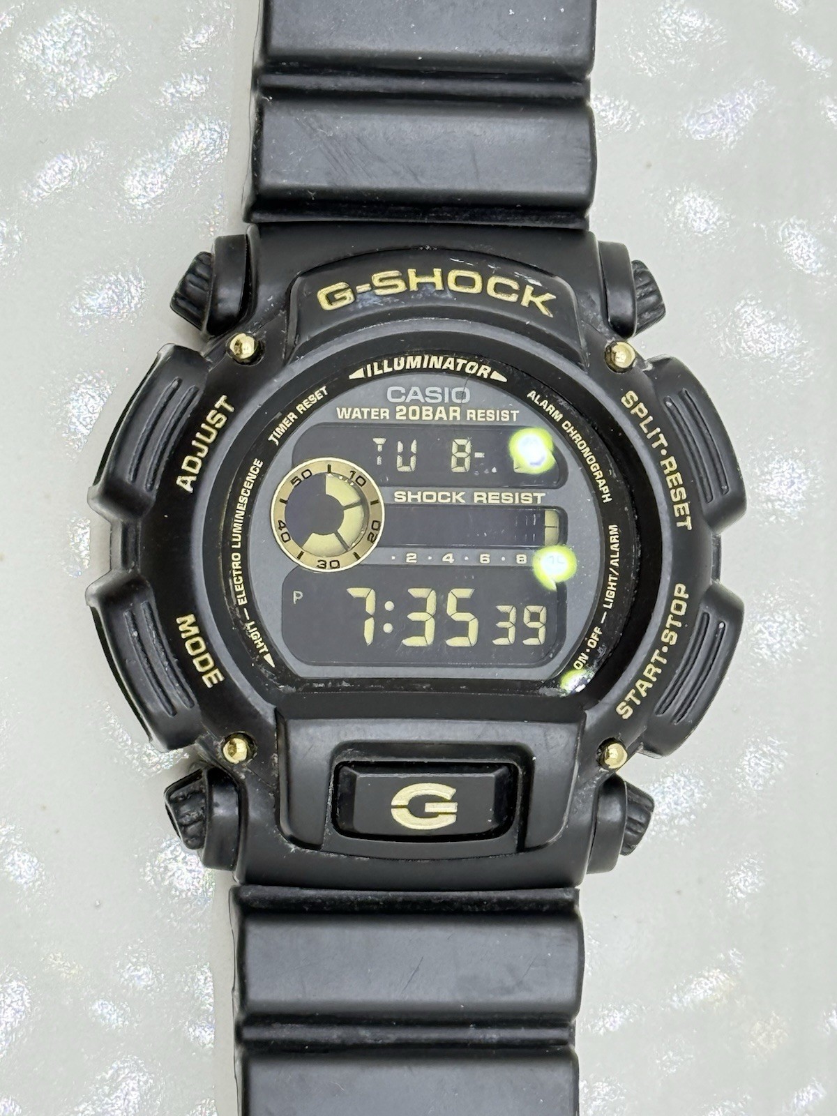 CASIO G-SHOCK DW-9052 (Mod 3232) Classic Black Quartz Digital Watch Negative