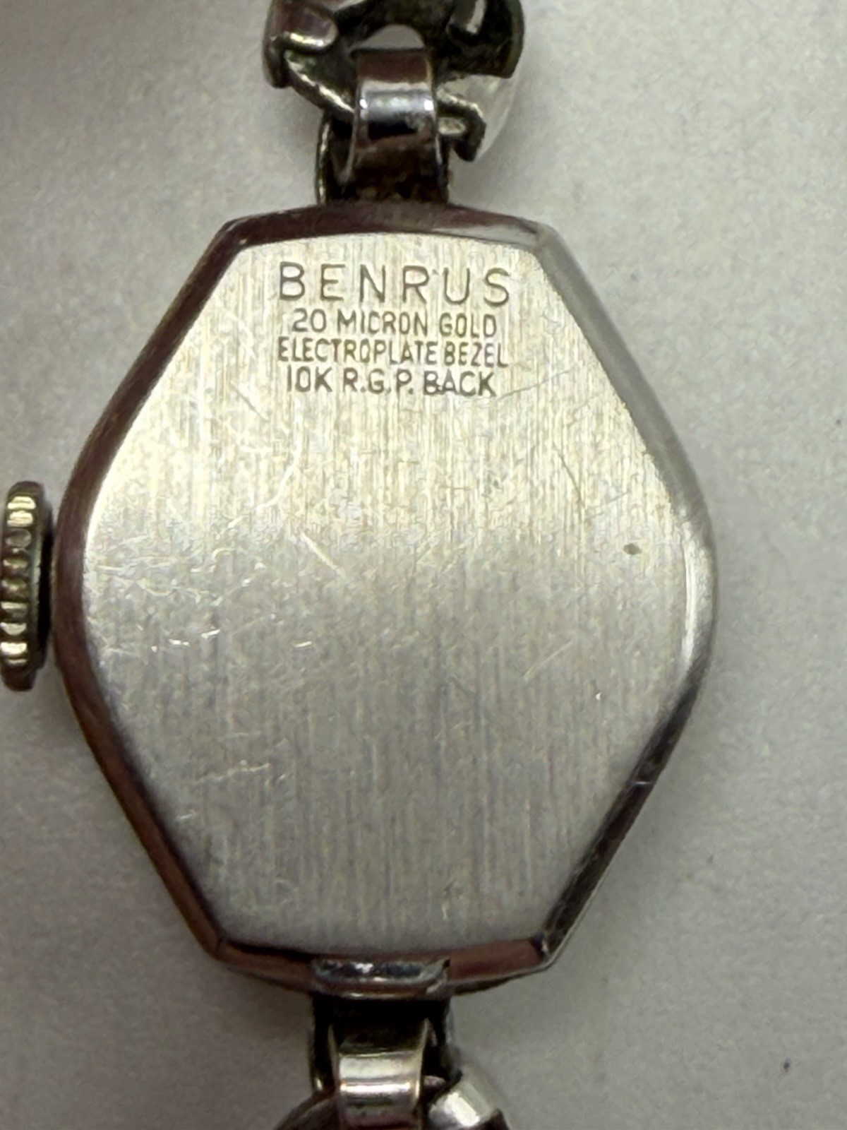 Benrus Manual Wind Working Ladies Watch 16MM 6″ Gold Plated Swiss Made Vintage