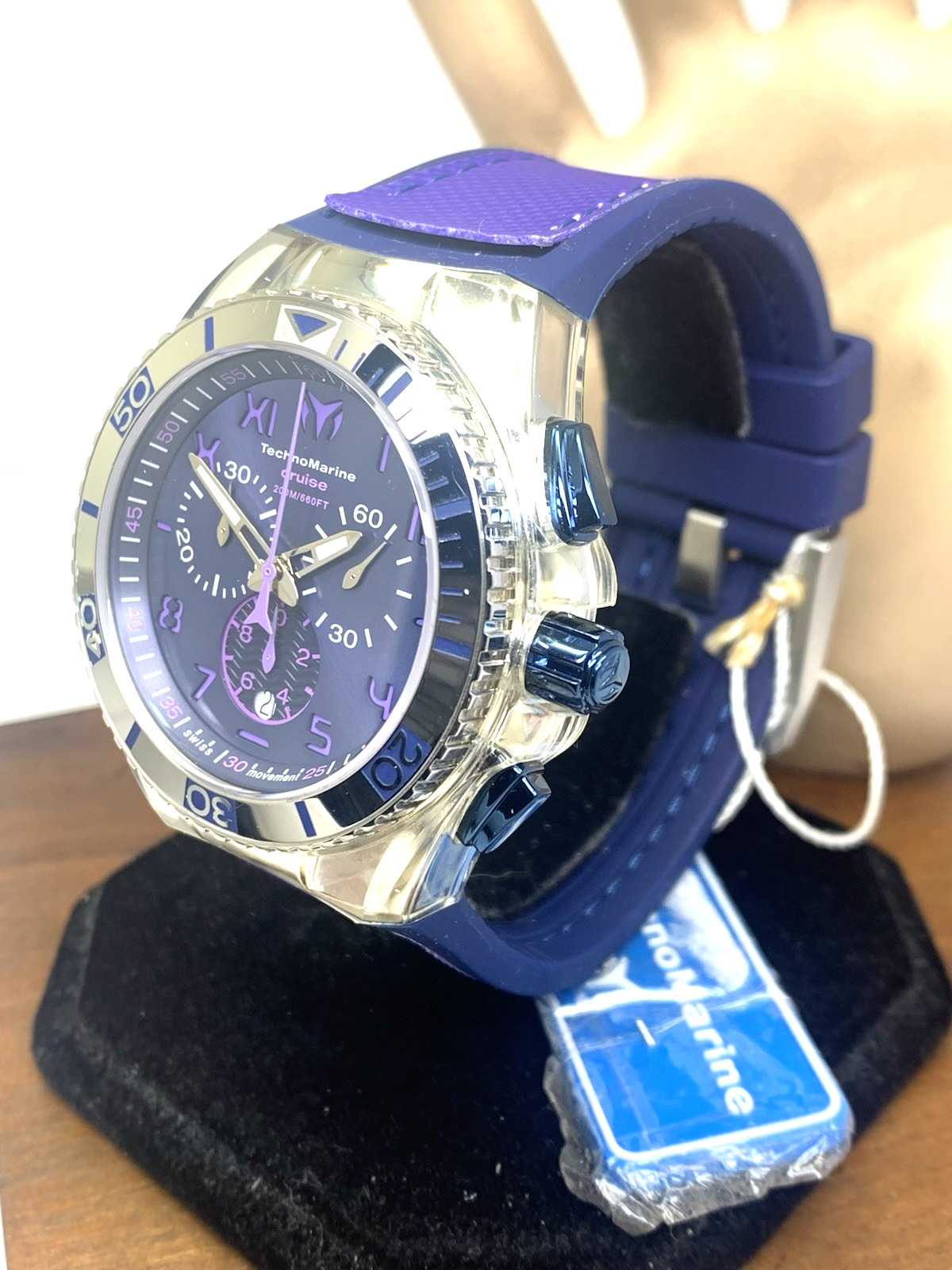 Technomarine Men’s Watch TM-115013 Swiss Quartz Chronograph Blue Purple 46mm