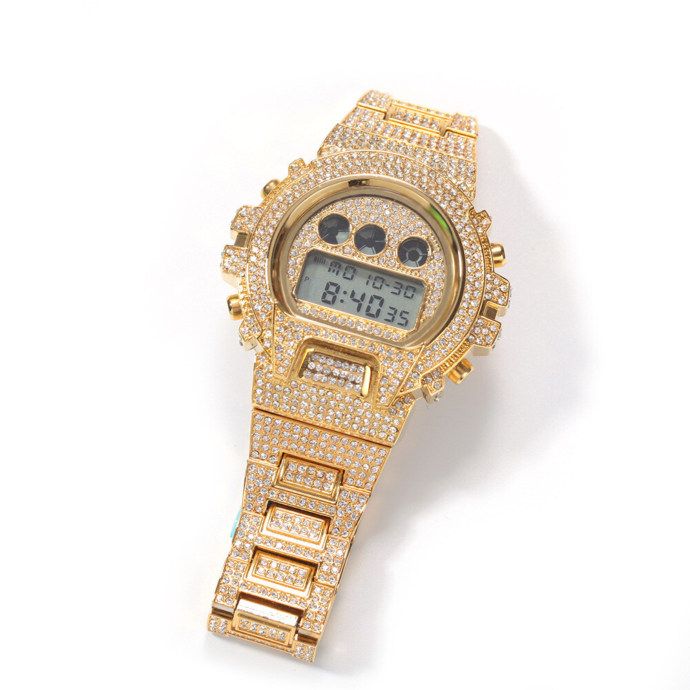 watches full diamond electronic time display fashion design upscale luxury