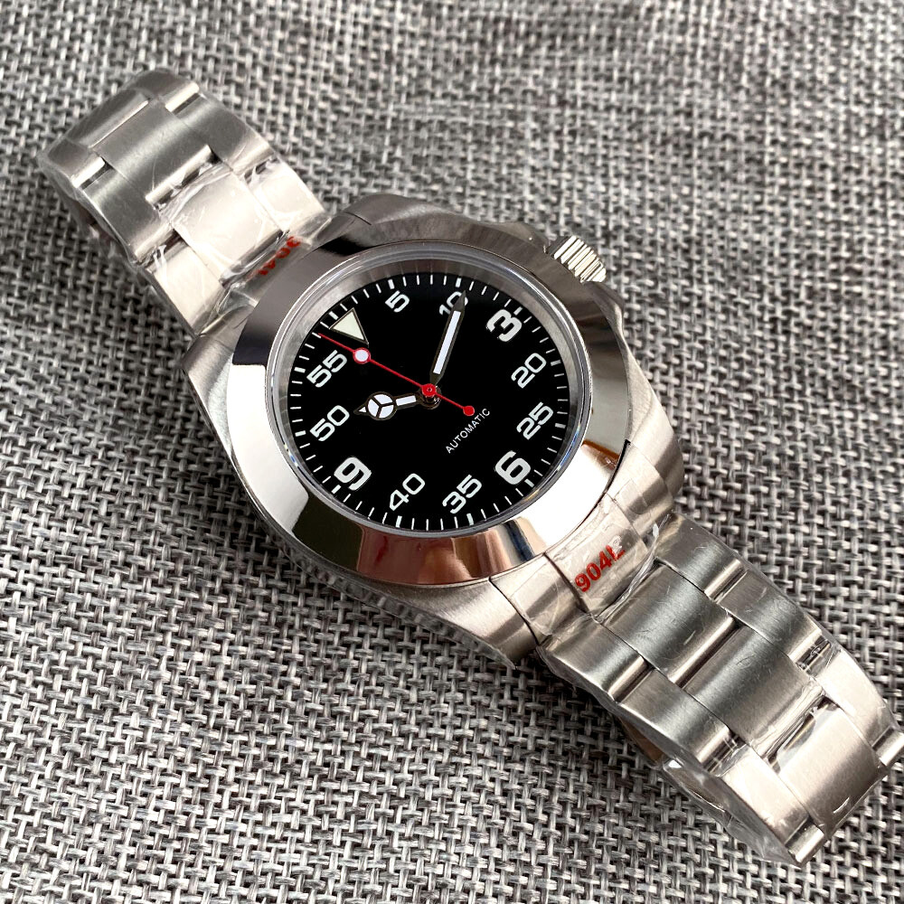 Bliger 39mm Sapphire Crystal Black Dial NH35A Automatic Men Watch Polished Bezel