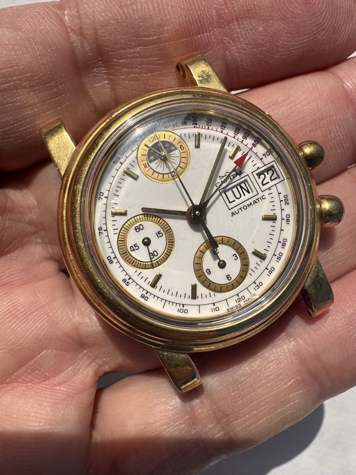 Lemania 5100 Rare Movement Automatic Chronograph Good Working For Parts