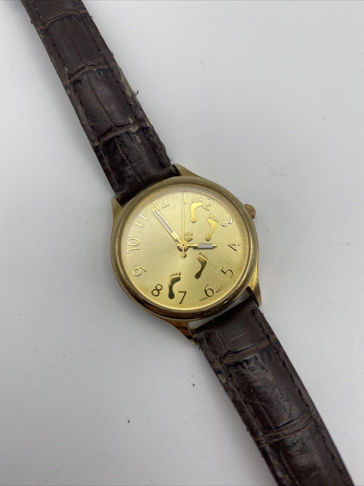Women’s Footprints in the Sand Proverb Gold Tone Christian Watch New Battery