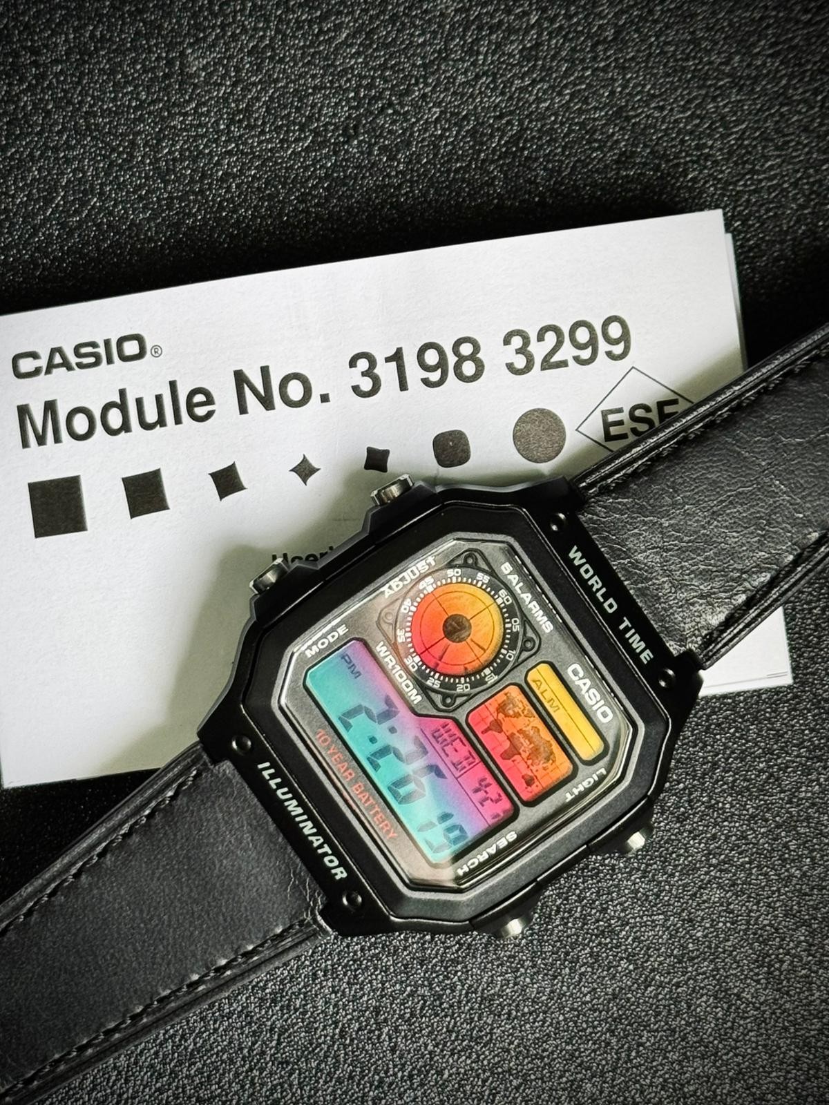 Casio AE-1200WH Royale Mod Custom Leather Strap Multicolour Filter