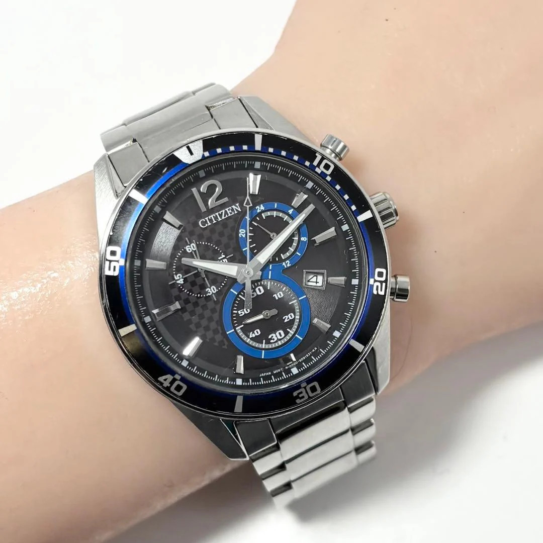 CITIZEN H500-S061083 Eco-Drive Quartz Chronograph Black Dial Approx 1.57in