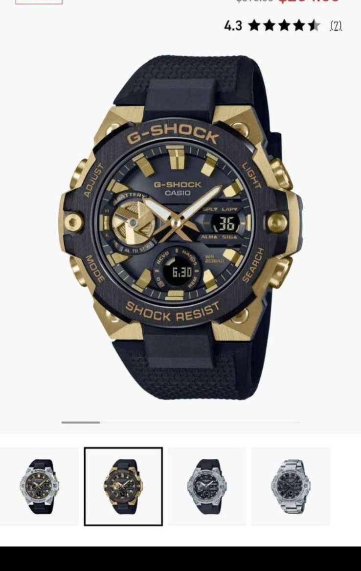 Casio G-SHOCK GST-B400 Men’s Analog/Digital 200m Black/Gold Resin 46mm