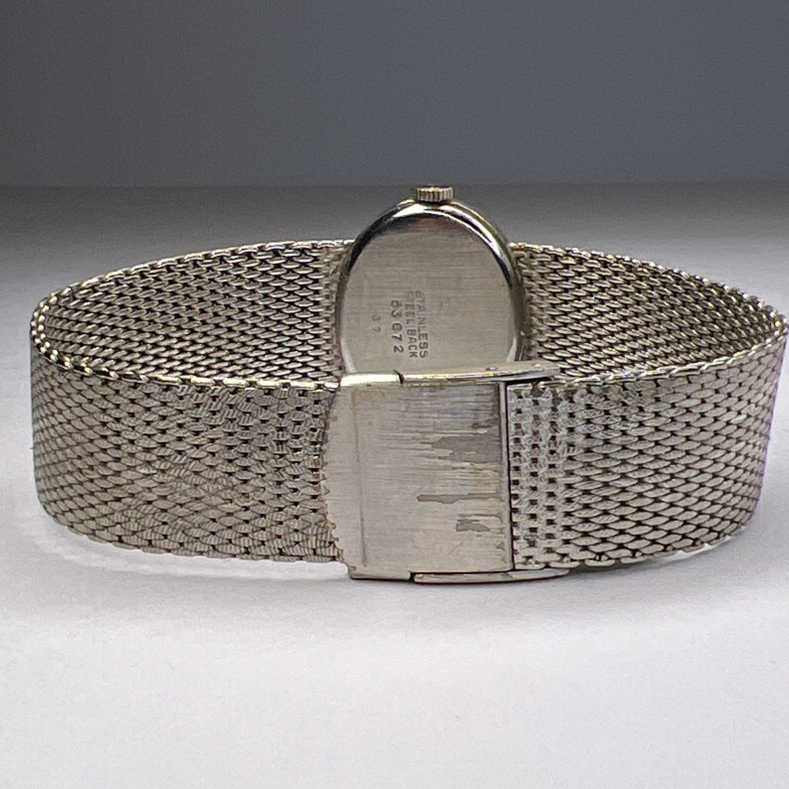 Favre-Leuba Vintage Mechanical Wind Steel Oval Watch w/ Integrated Mesh Bracelet