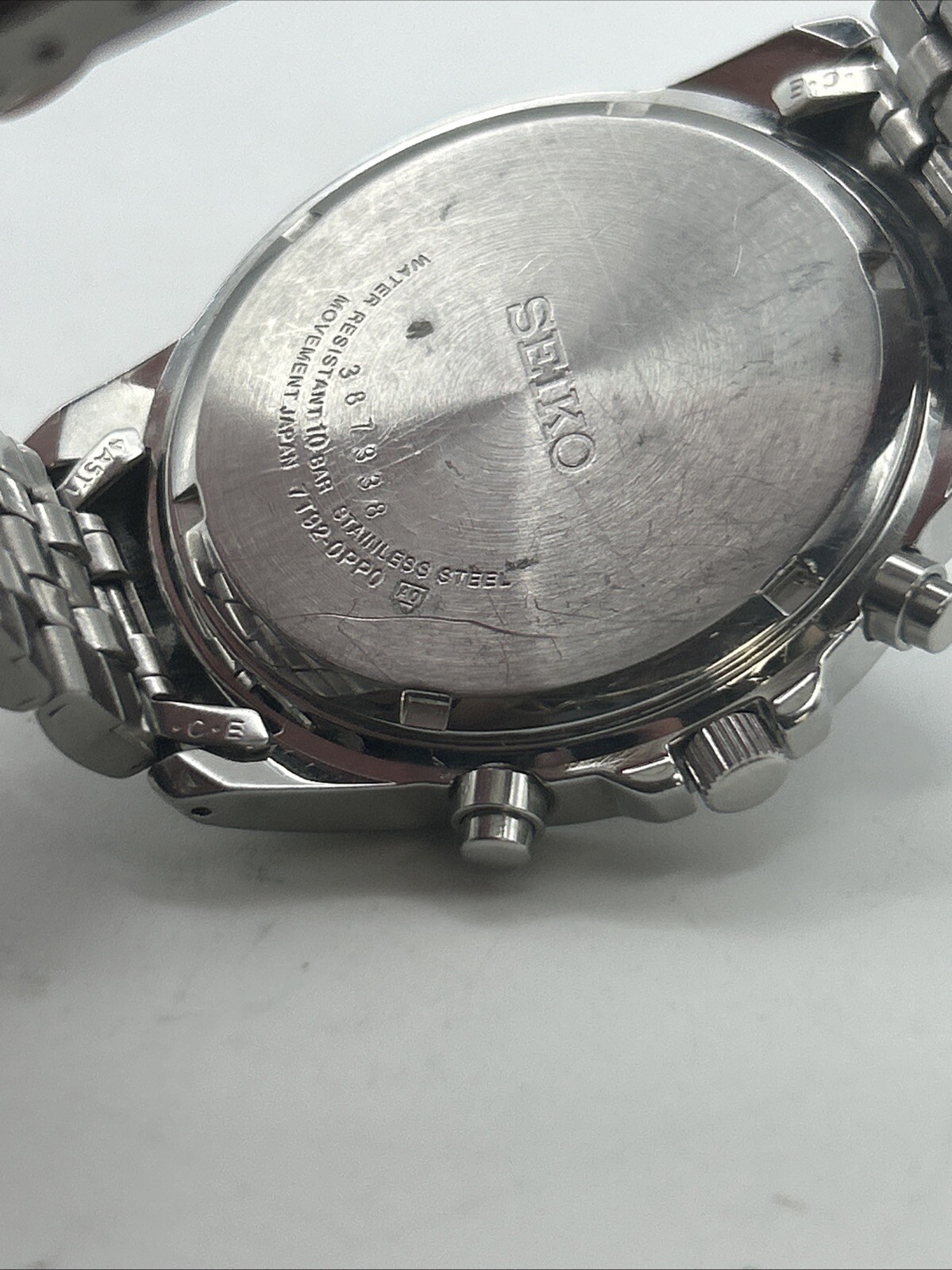 Seiko Chronograph Tachymeter 100m 7T92-OPPO STAINLESS STEEL MEN`S