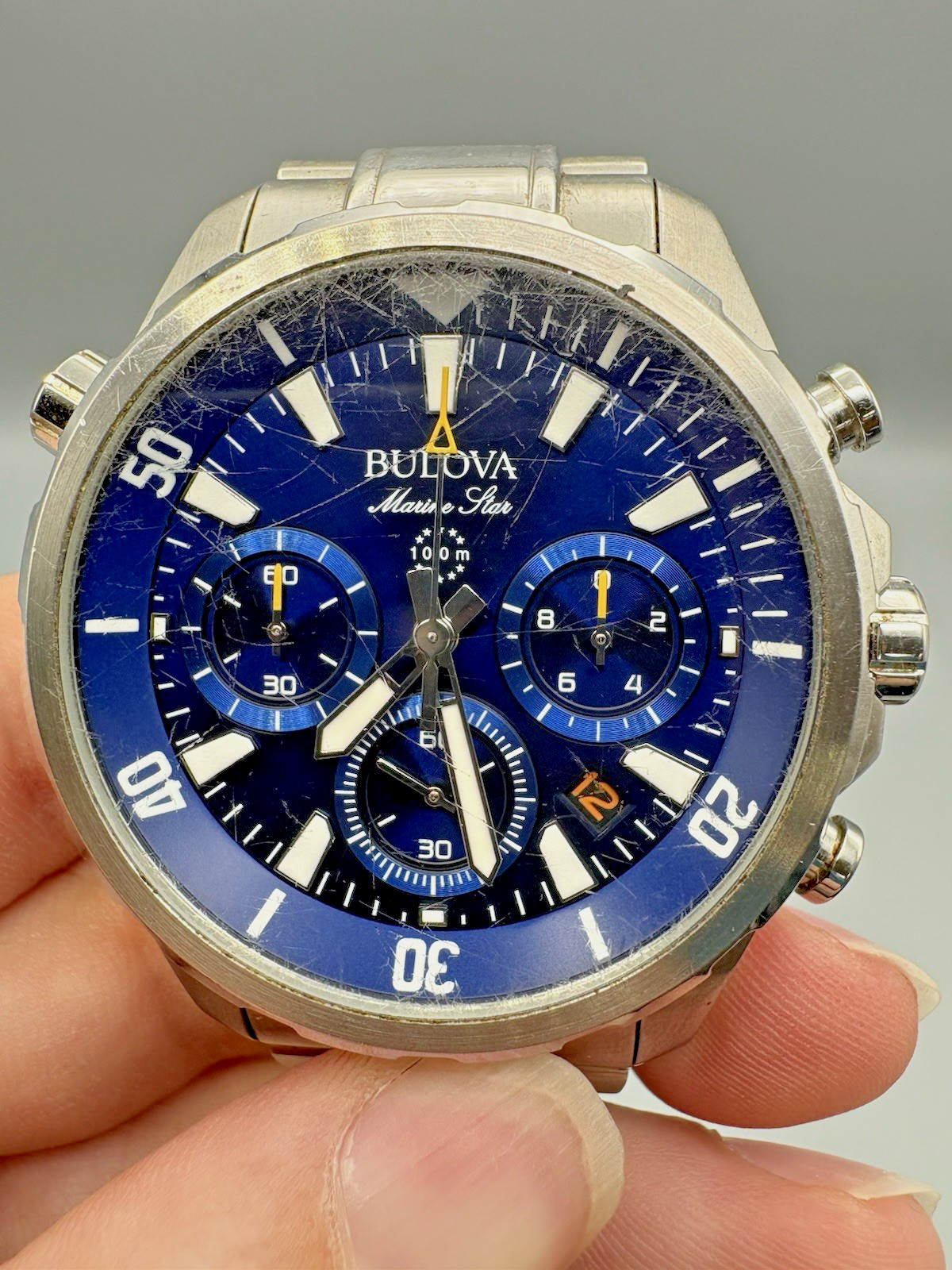 Bulova Marine Star C8601294 Men’s Watch 45mm Quartz *Pre Owned* FREE SHIPPING