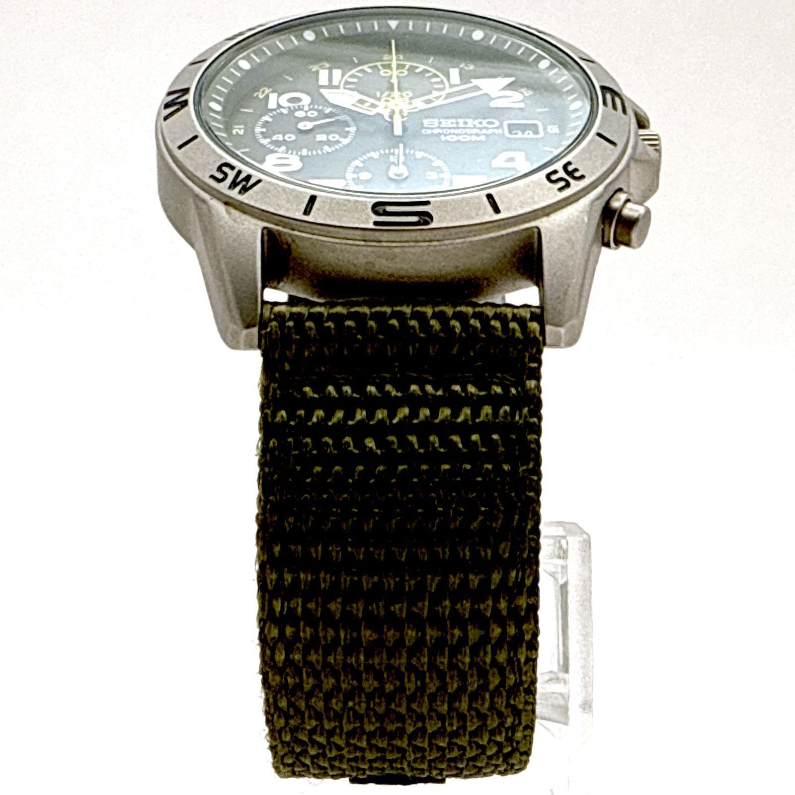 B183 Working Excellent Condition SEIKO Military Chronograph SND377R Khaki Men’s