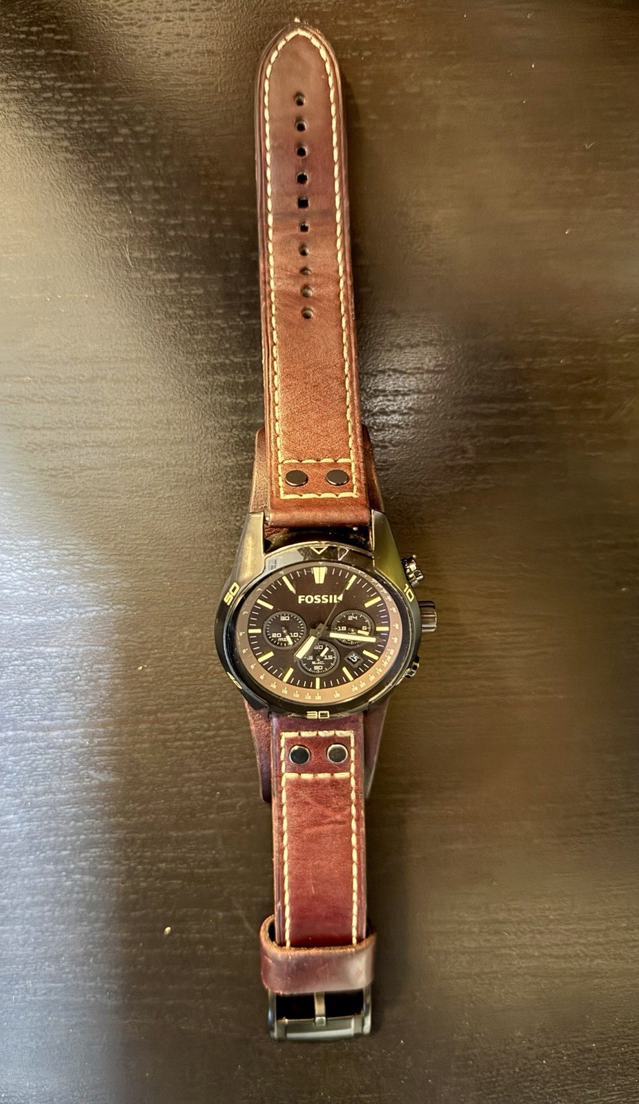 Fossil Coachman Chronograph CH2990 Men’s Watch 44mm Brown Leather Working