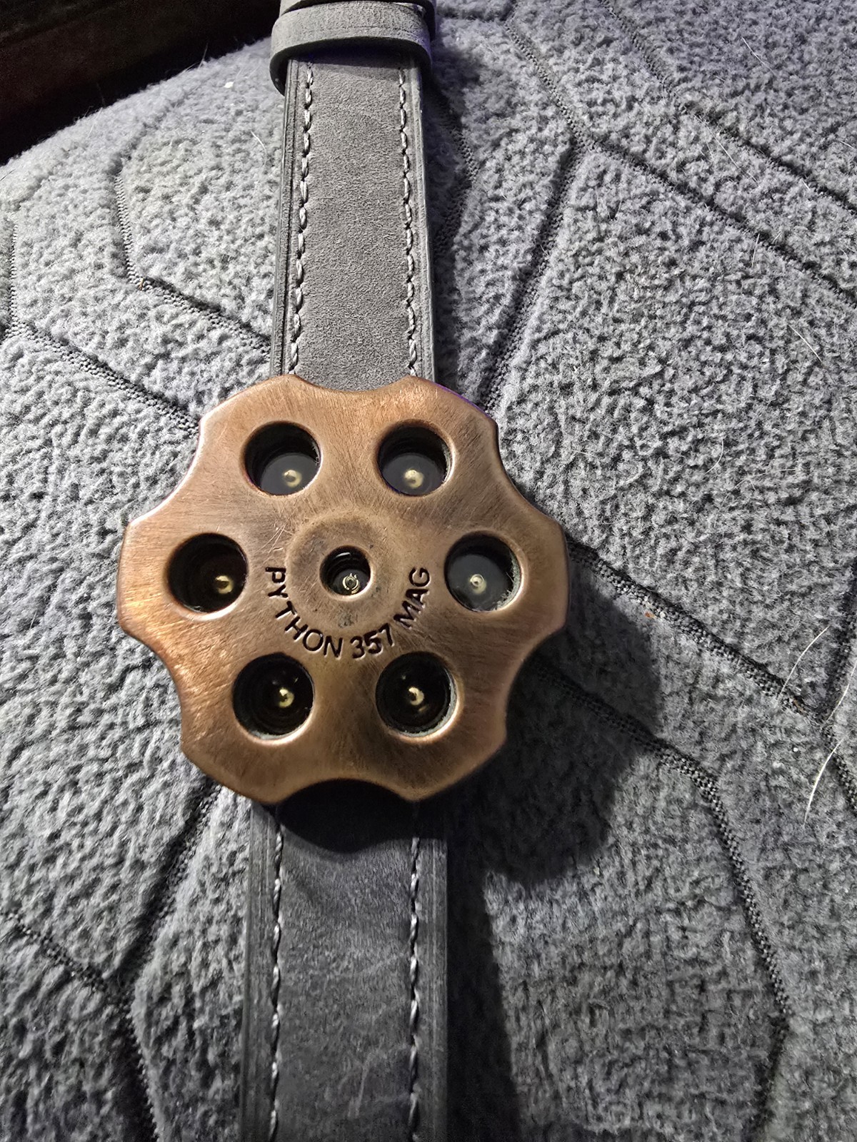 Jalga Python 357 Mag Japan Movement Stainless Steel Leather Bronze Watch