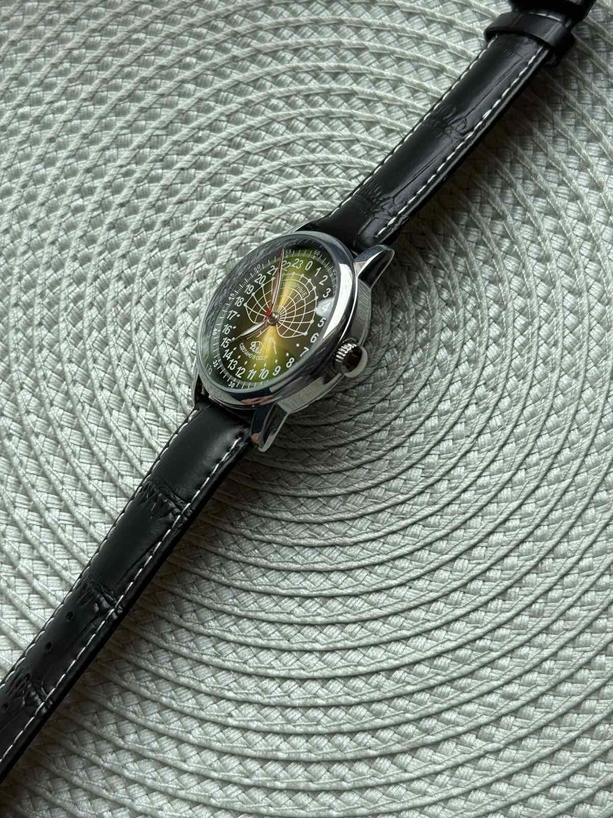 Watch Raketa 24h Automatic Wrist Men Russian Soviet USSR Polar Day Vintage Rare