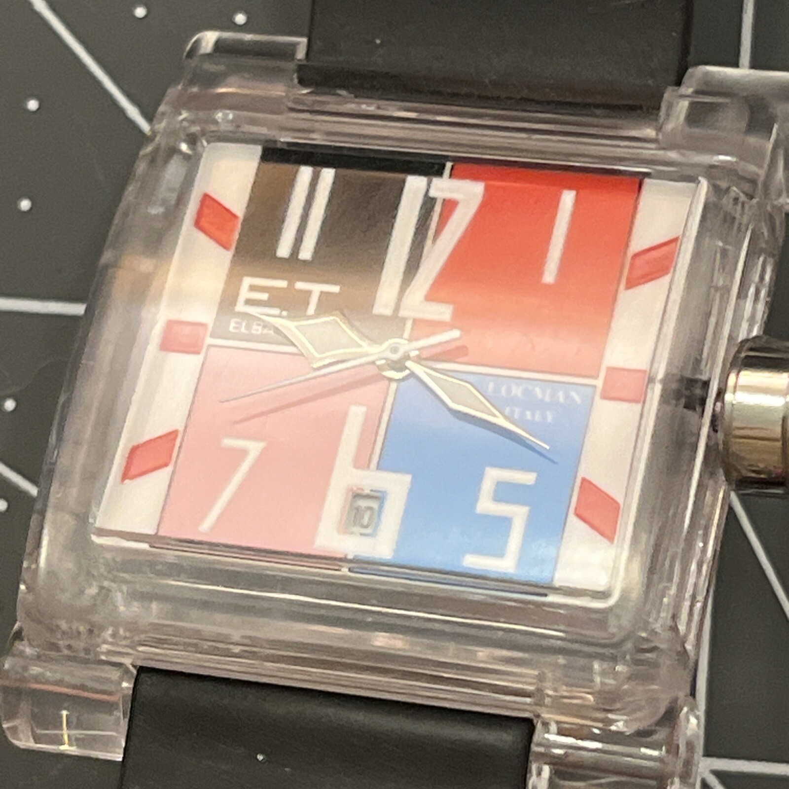 ELBA TEAM ET380 LOCMAN WATCH in Black/White/Red/Blue/Pink Black Band NEW battery
