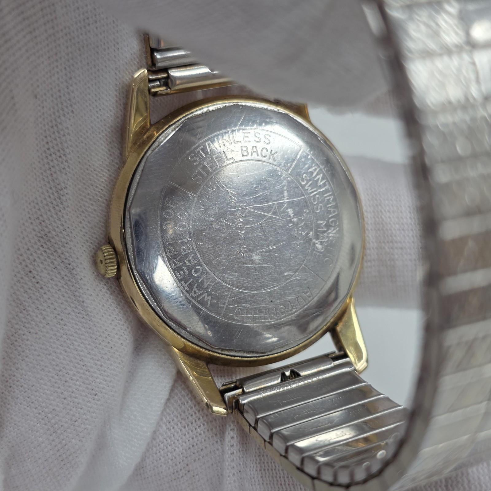 John Wanamaker Swiss Men’s 6102 Watch Arrow Second Automatic Cal AS 1580 Rare