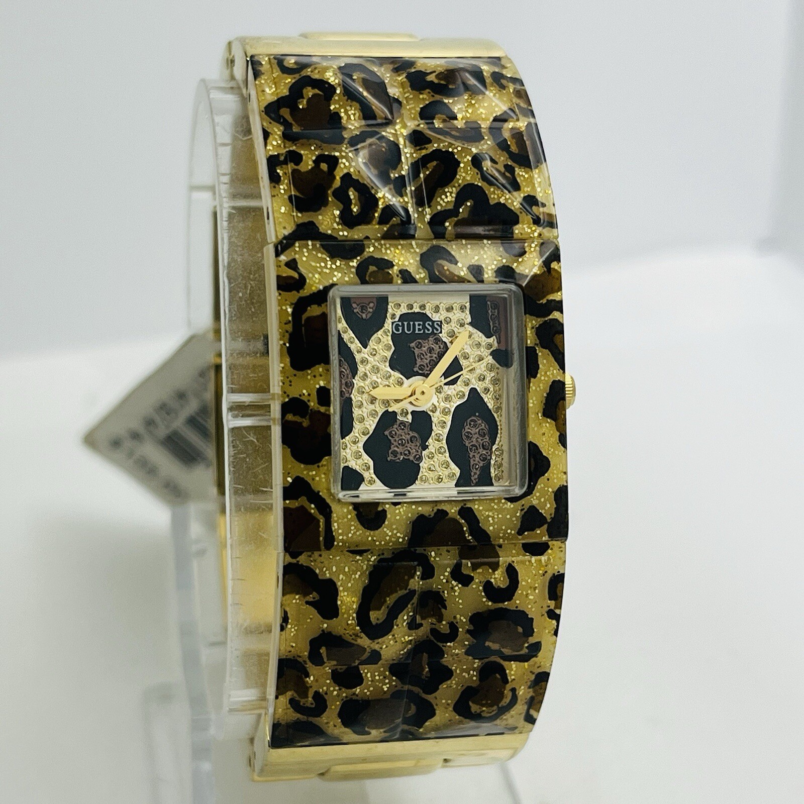 GUESS Animal Print Women’s Gold Polycarbonate Steel Band 22mm Watch U0052L2