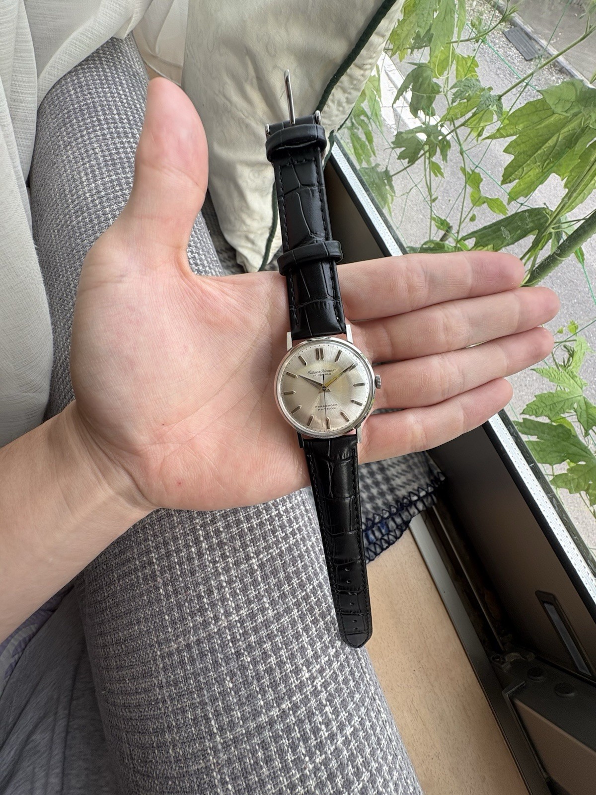 Vintage CITIZEN Homer 17 Jewels Hand-Wind Parashock Silver Dial Mens Watch Japan