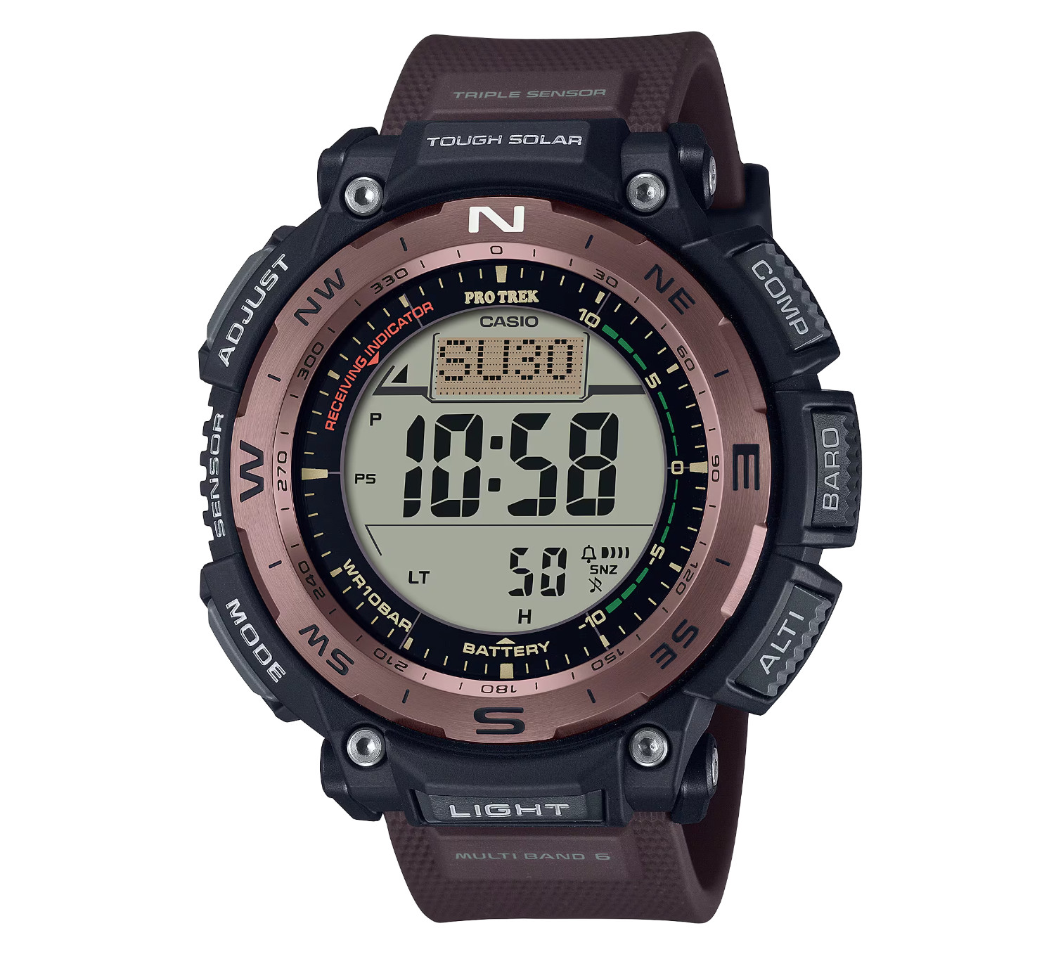 CASIO PRO TREK PRW-3400Y-5JF Brown Solar Waterproof Direction Altitude
