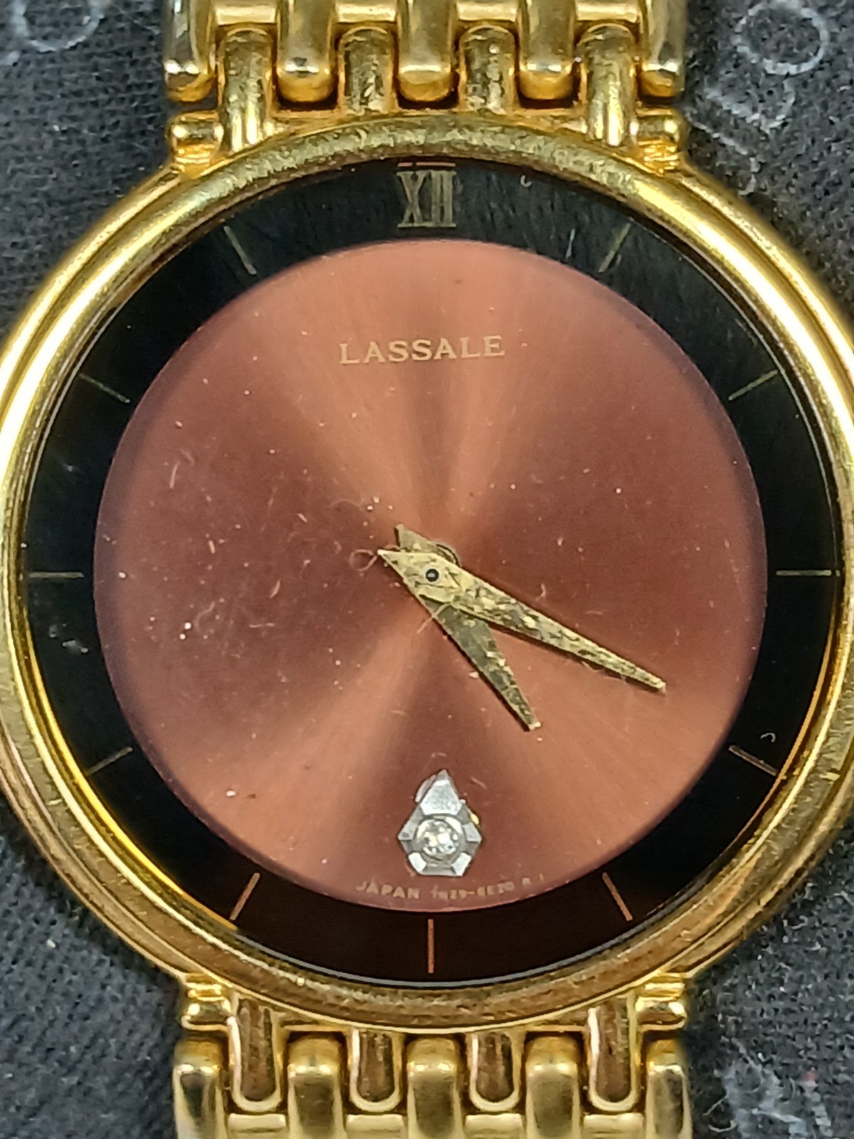Vintage Lassale by Seiko Salesman Sample 7n29-6039 Burgundy Dial Quartz Watch