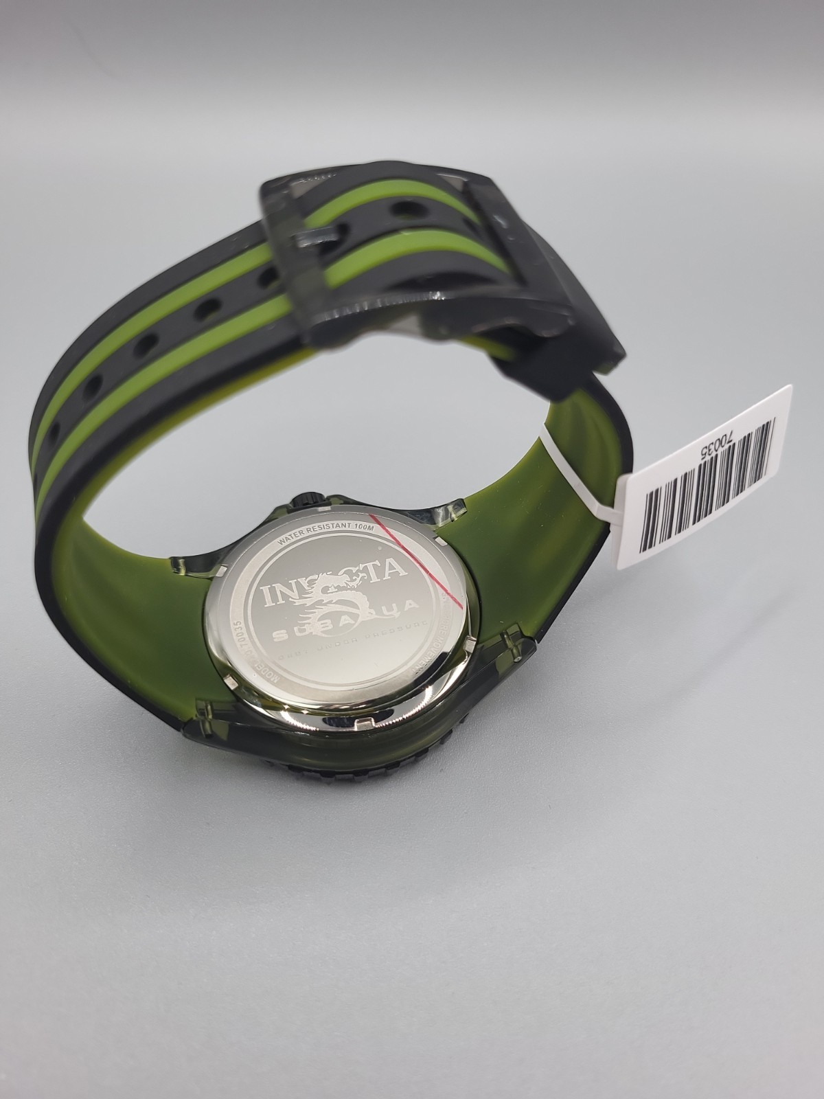 Invicta Subaqua 70035 Men’s Watch Green Transparent Case Black Dial 100m
