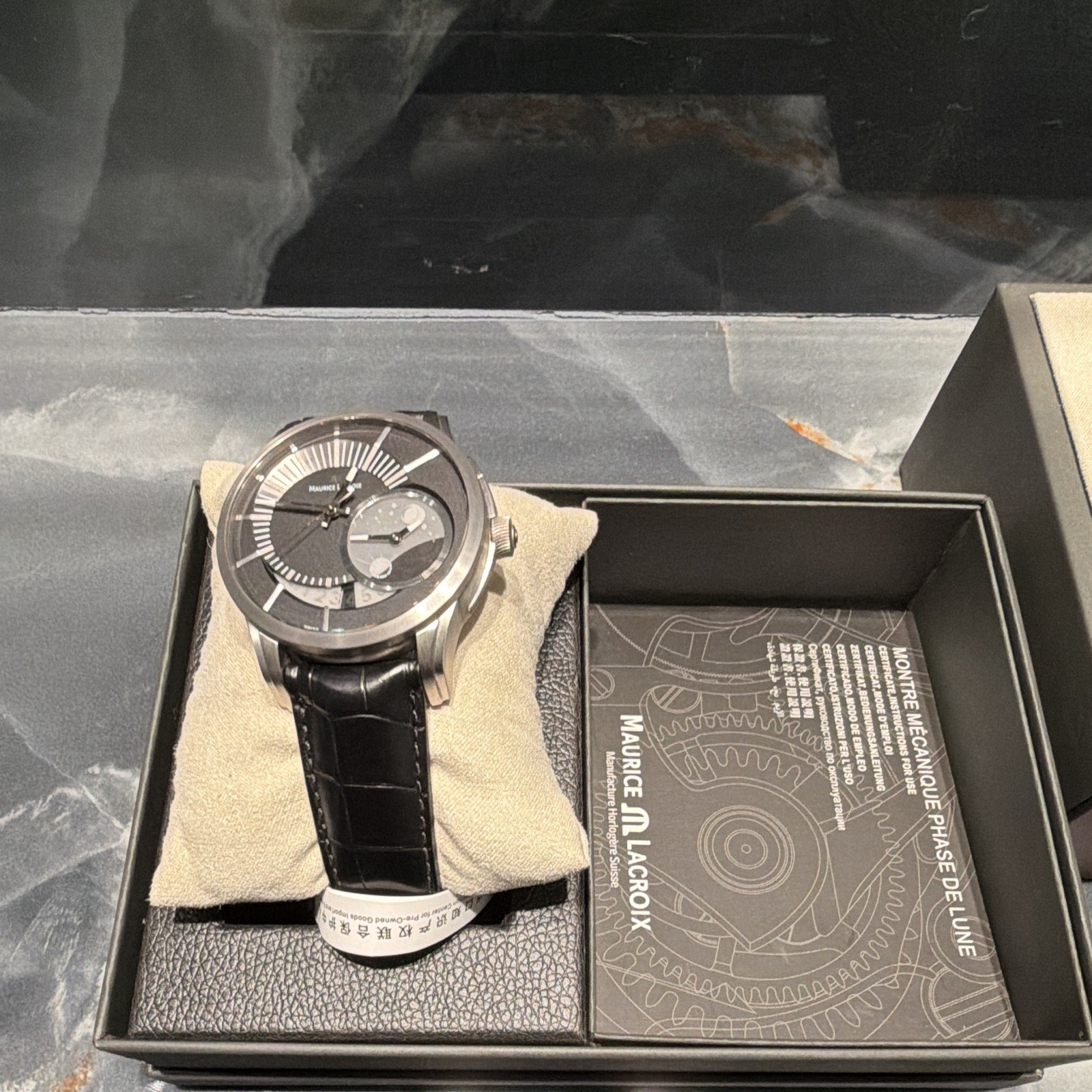 Maurice Lacroix Phase de Lune Moon Phase Titanium Auto 41mm 50m Box Papers