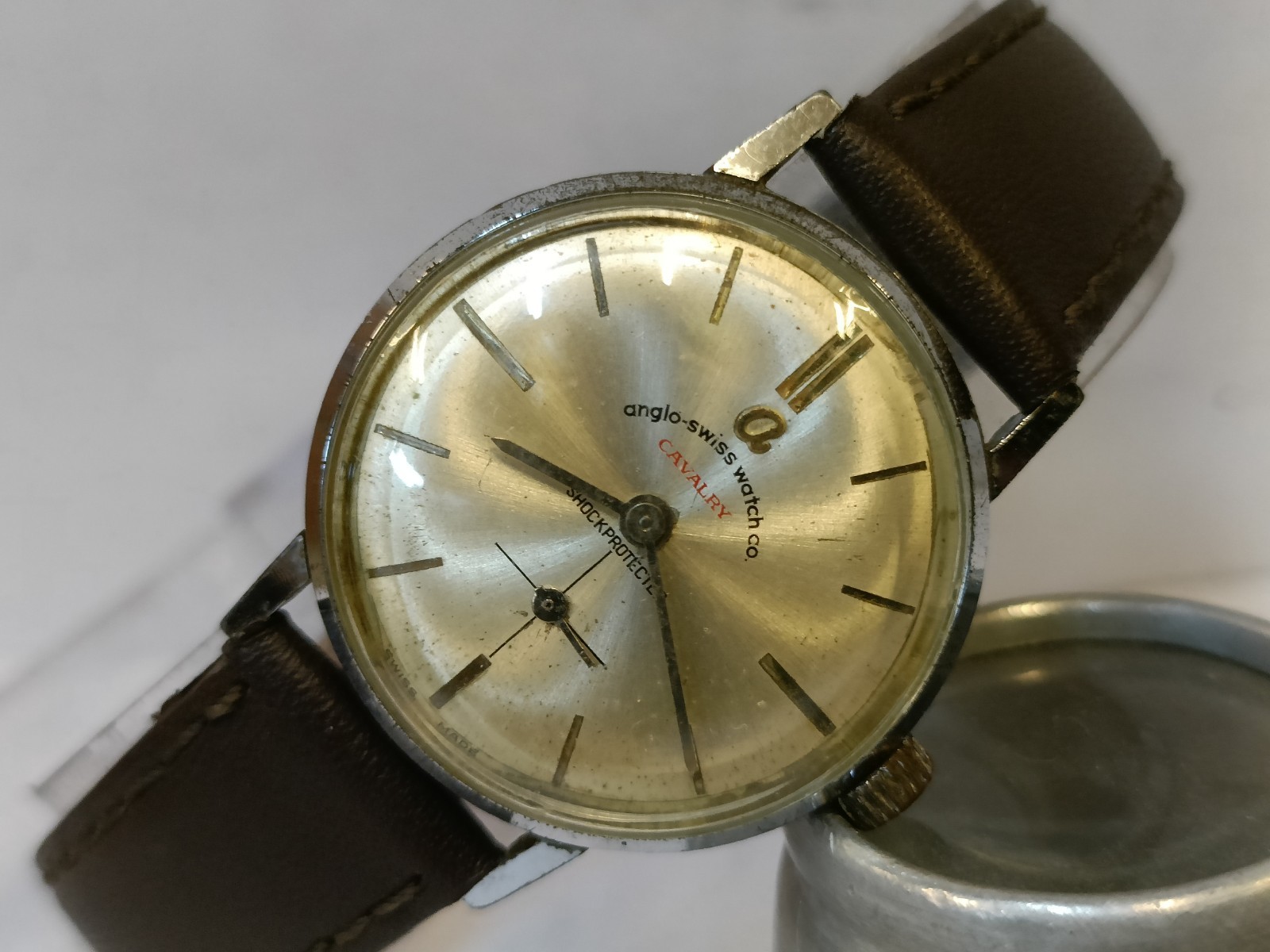 ANGLO-SWISS WATCH CO. CAVALRY WINDING PATINA DIAL UNISEX WORKING