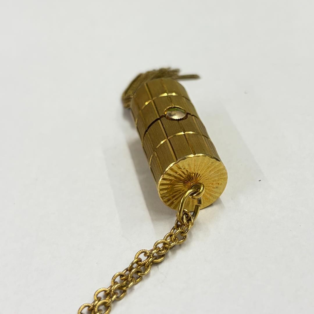 FRECO Hand-Wound Pendant Watch Necklace Gold Cylinder Slide Open/Close