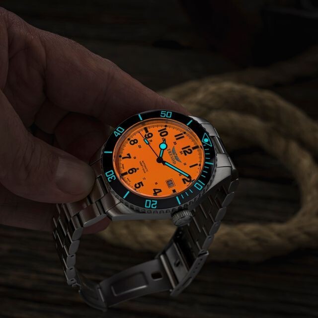 Tresod Ocean Master SWISS MADE SW200 Automatic Orange Dial Ceramic Bezel Watch