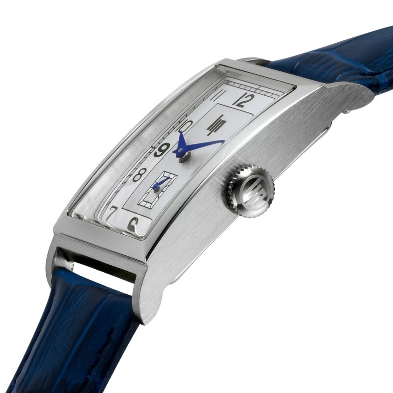 LIP CHURCHILL T24 671279 Mens Blue Leather Strap White Analog Dial Watch 41.5 mm