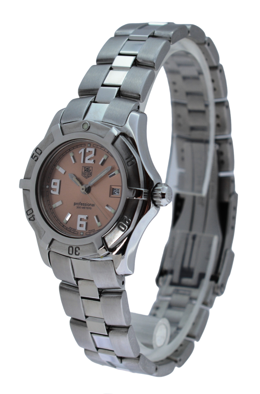 Ladies Tag Heuer 28mm Professional 2000 Exclusive Series Peach Dial Watch WN1314