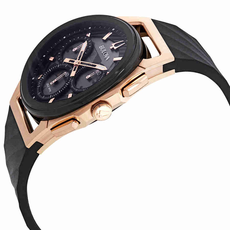 Bulova Curv Chronograph Black Dial Men’s Watch 98A185