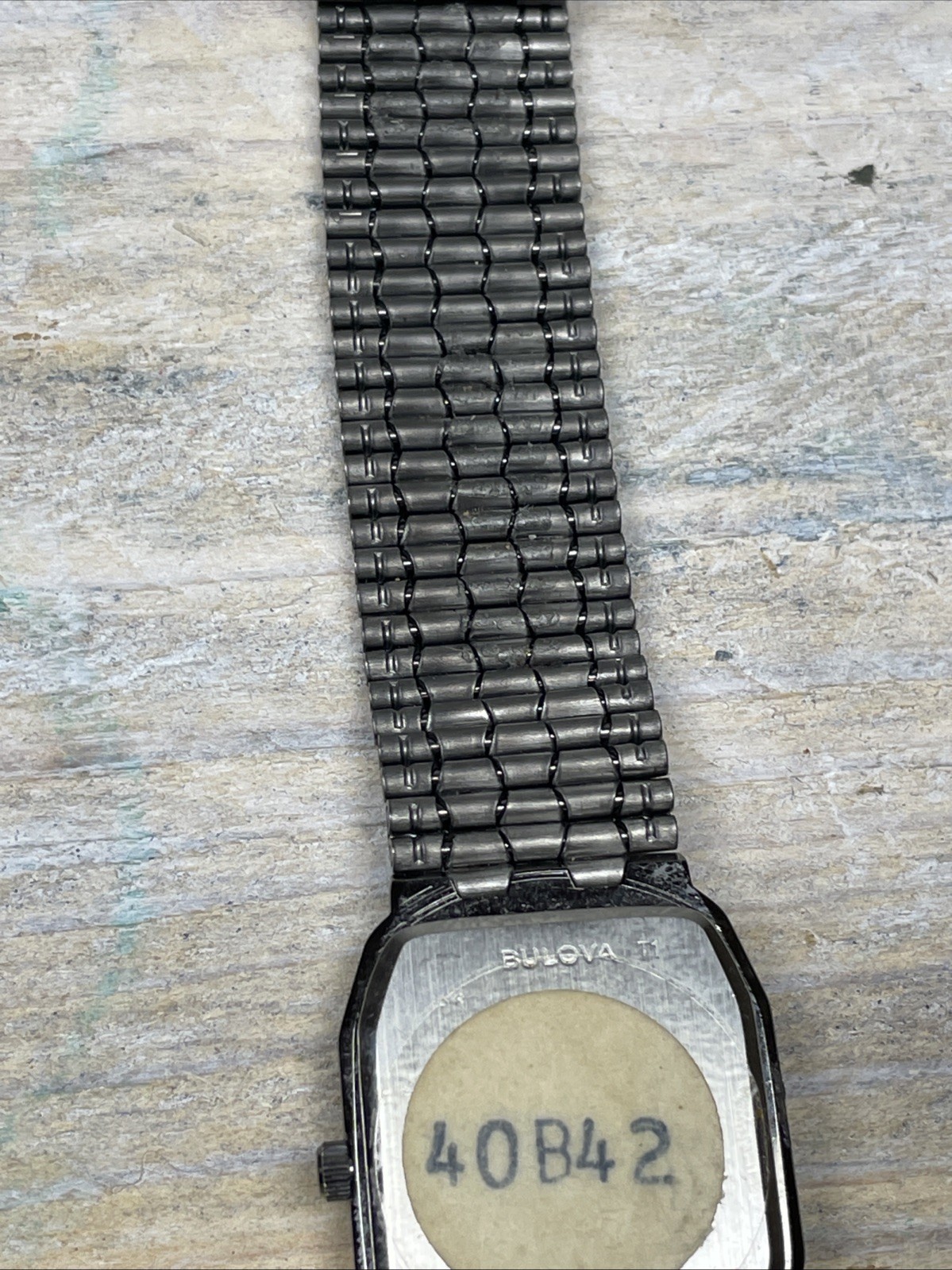Vintage Bulova Caravelle Old Stock Dressy Black Chrome Date Watch 40B42 New Batt