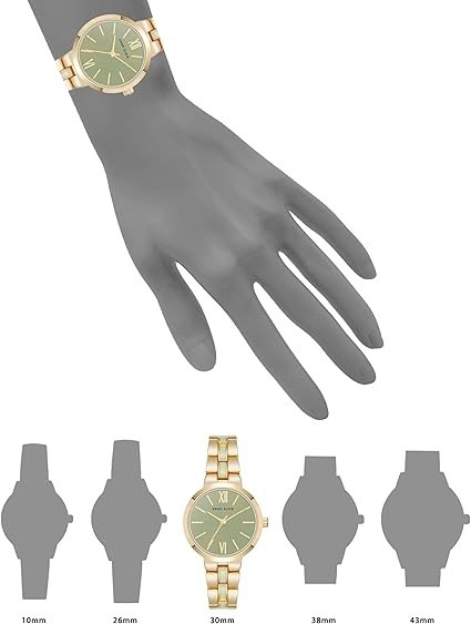 Anne Klein Women’s 30mm Green Dial Gold Quartz Watch AK-4208LGGB
