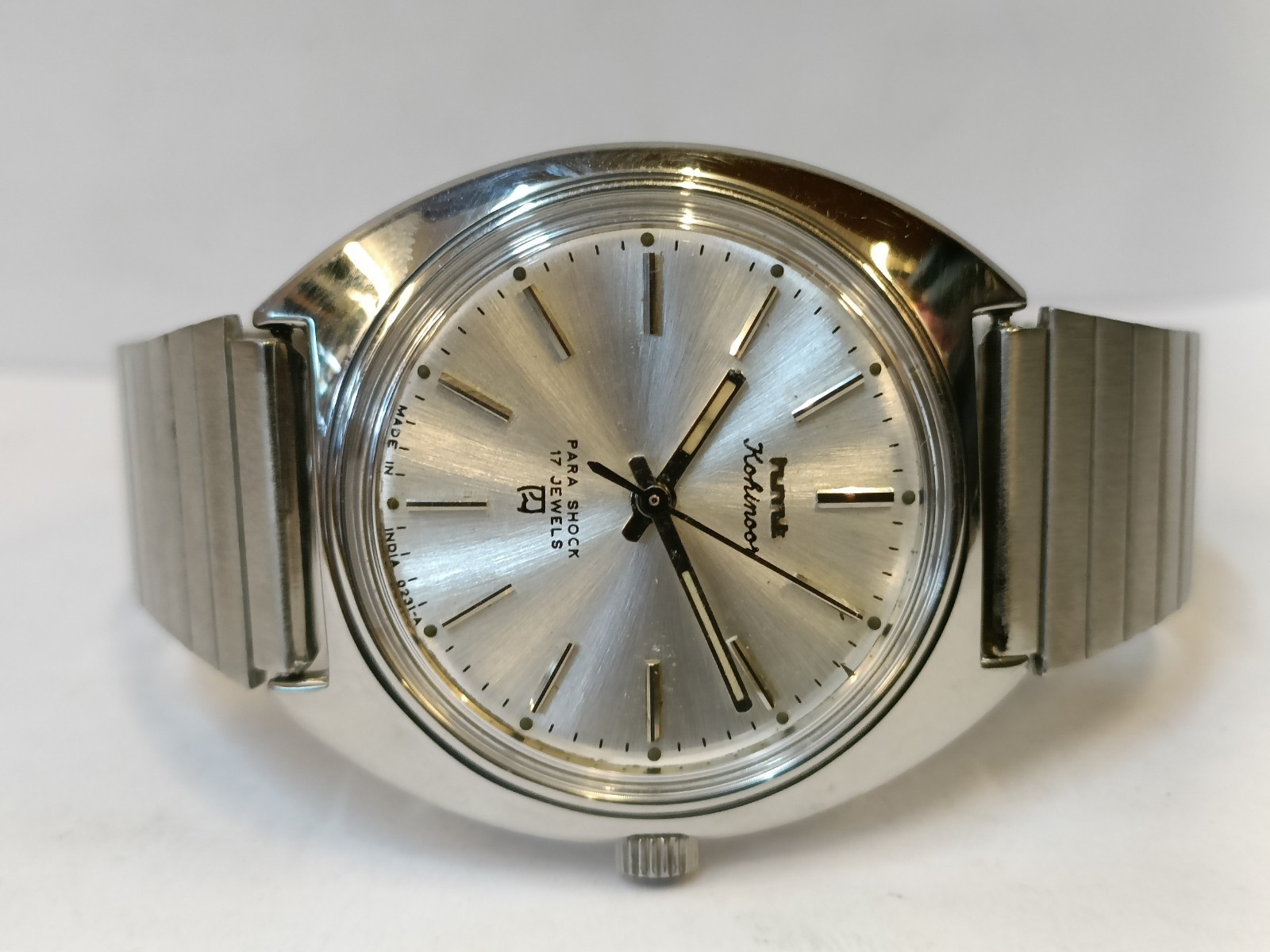 HMT KOHINOOR 17J WINDING SILVER DIAL 0231 INDIA MEN’S WORKING CONDITION