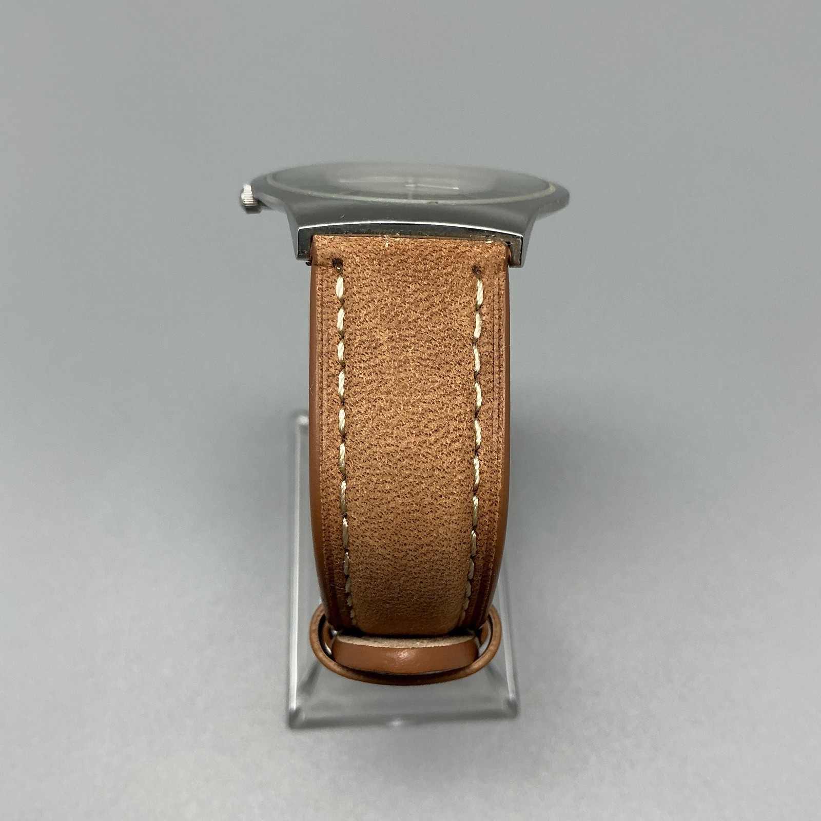 Skagen 233LSSNC Mens Watch 34mm Blue Silver Dial Brown Leather New Battery