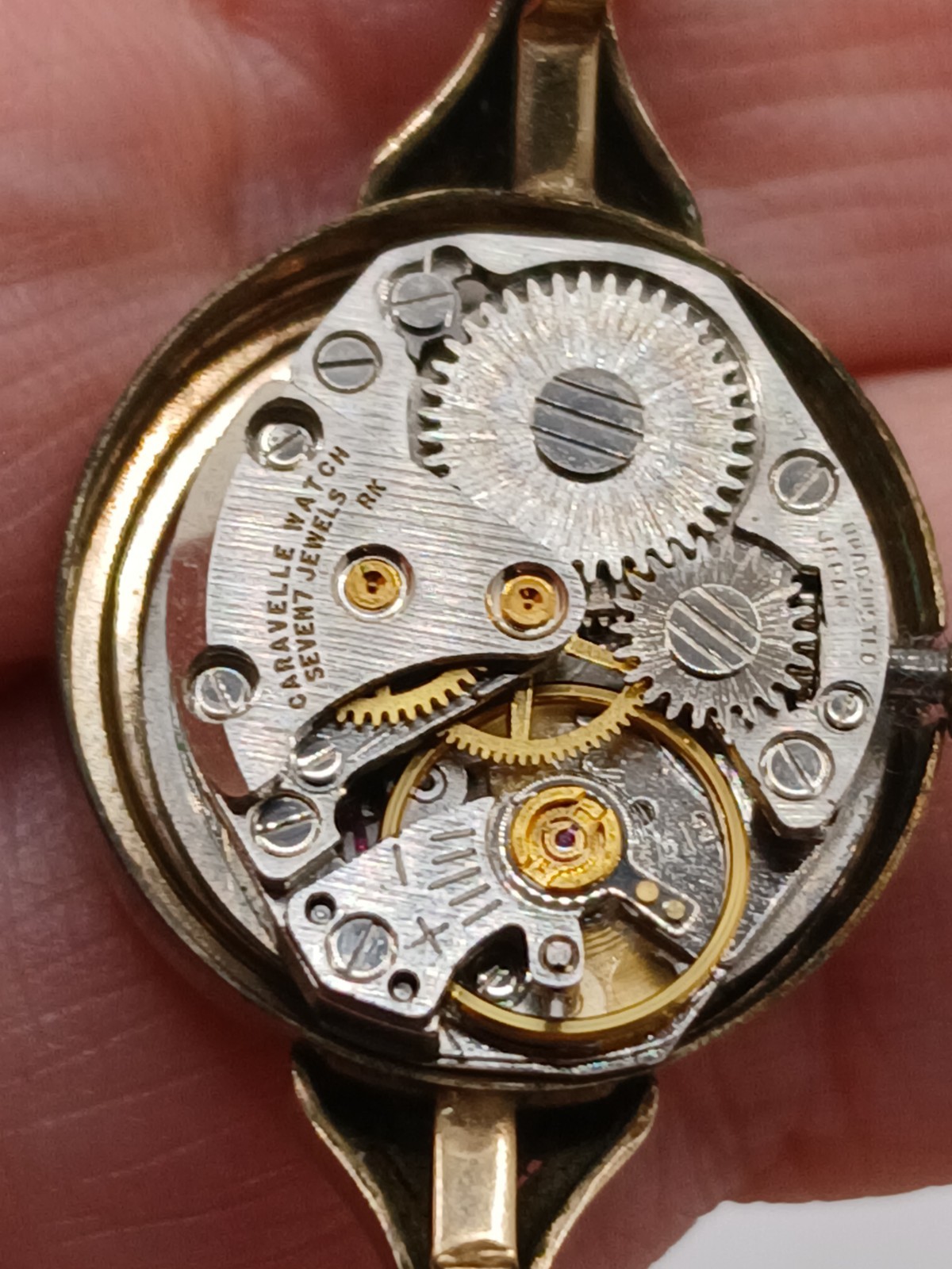 VTG watch Ladies CARAVELLA BY BULOVA Mechanical 10KRGP 1967 Original Work Japan