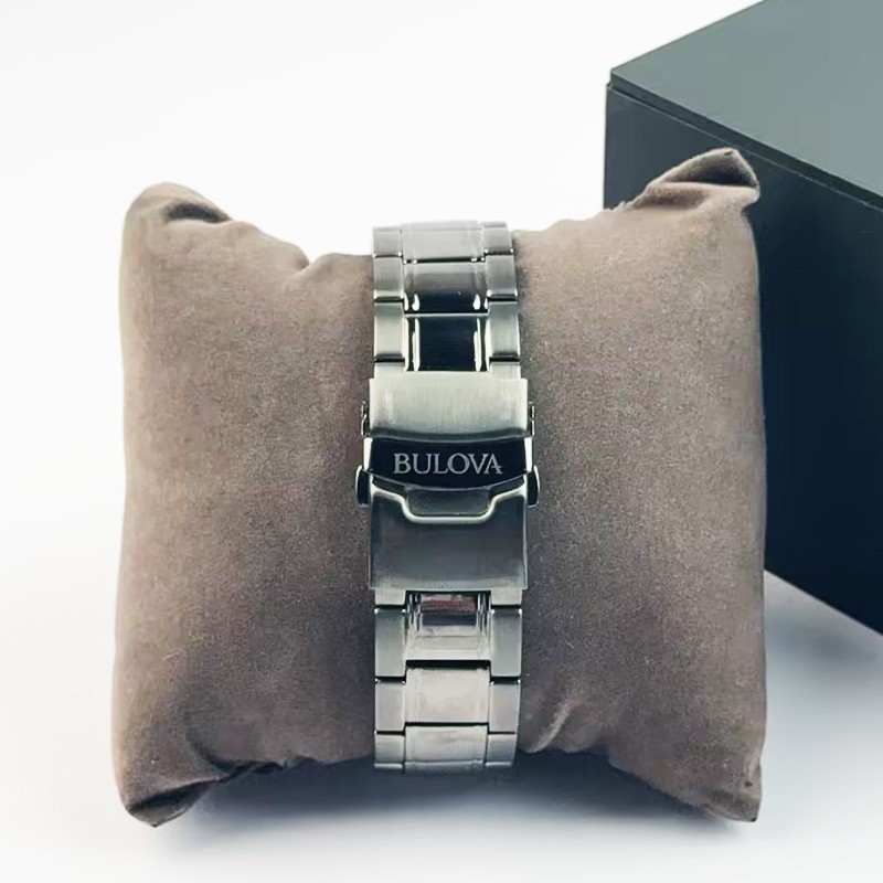Bulova Marine Star Men’s Chronograph Quartz Watch Red Dial 98B350 43mm