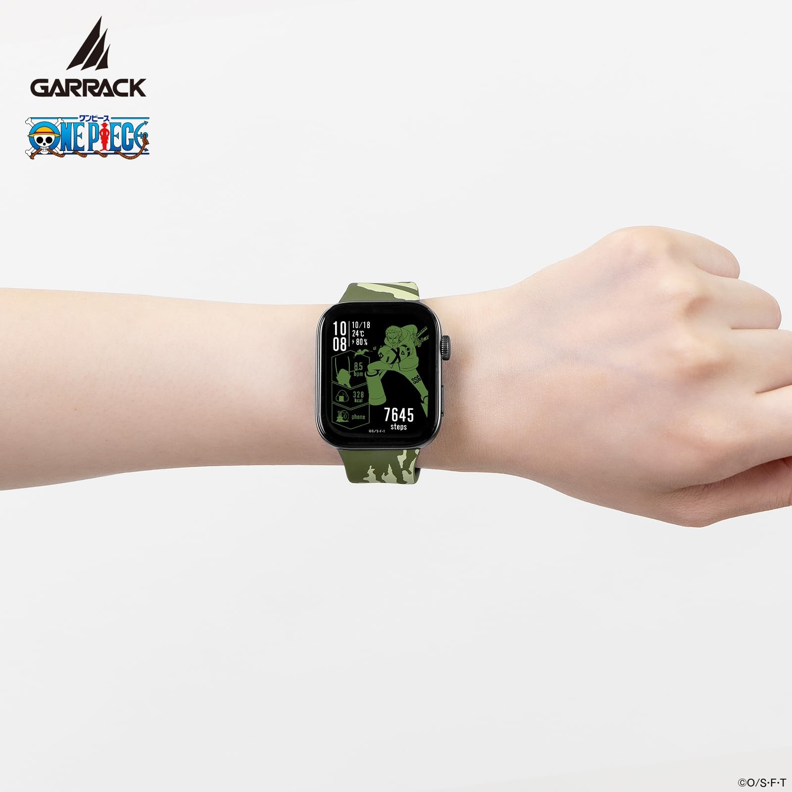 GARRACK One Piece Zoro HUC-OP-FT3-Z quartz AMOLED green dial mens watch JapanJP