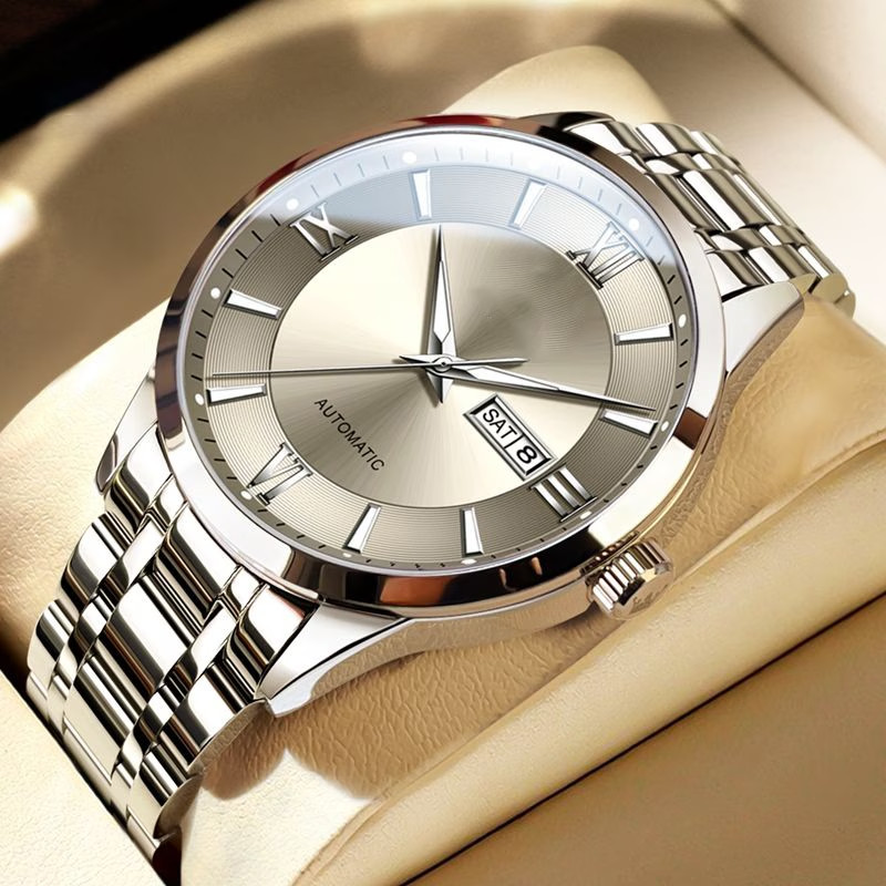 Men’s Watch Business Wear Casual Stainless Steel Date Watch Without Battery New