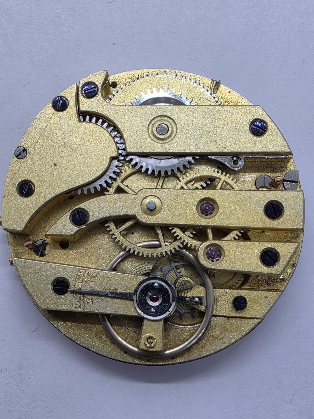 Vintage Pocket Watch Movement Cylinder Sub Second Hands Good Balance Main Spring