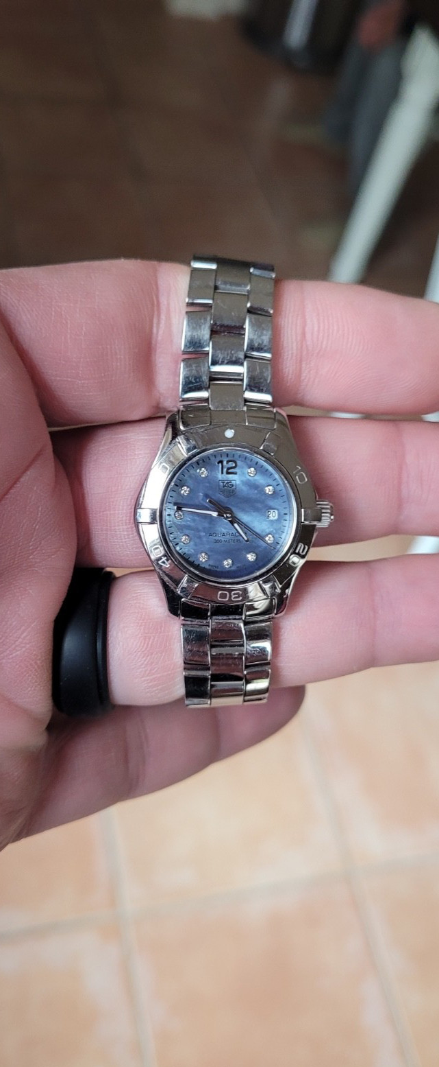 Tag Heuer WAF1419.BA0824 Womens Aquaracer Quartz Watch Diamonds Blue Purple 300M