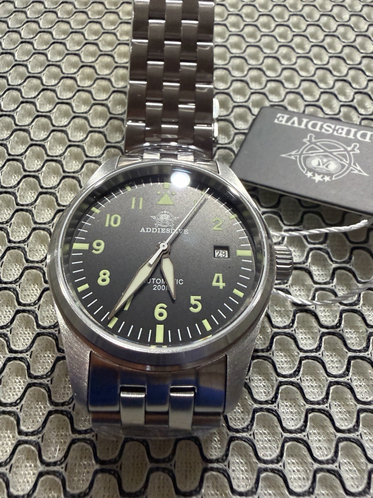 Addiesdive AD2519 Retro Automatic – 39mm Black Dial – Japan 8215 – NEW